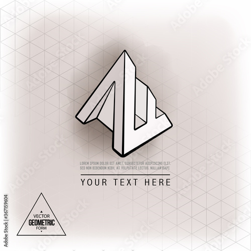 Vector geometric figure pyramid logo design