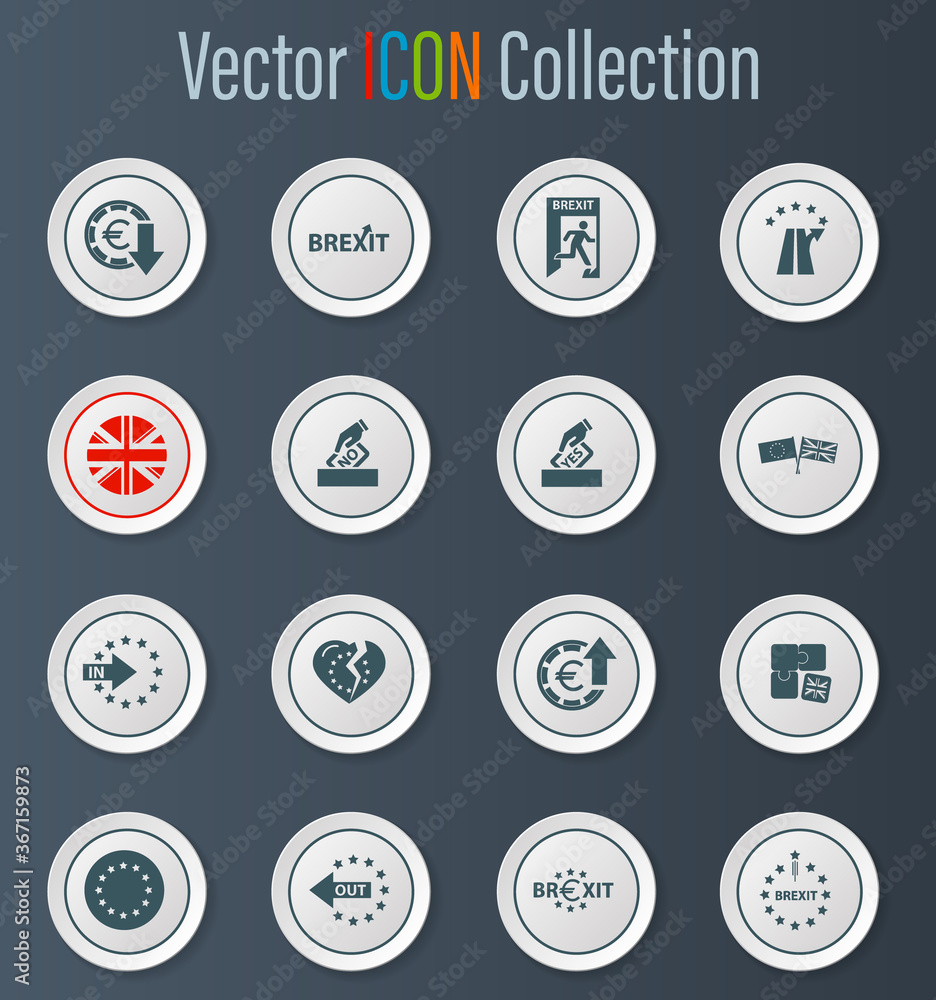 Brexit, icon set for web Brexit, icon set for web