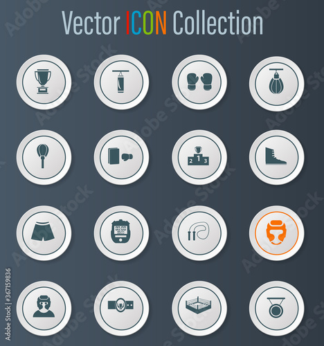 Boxing icon set