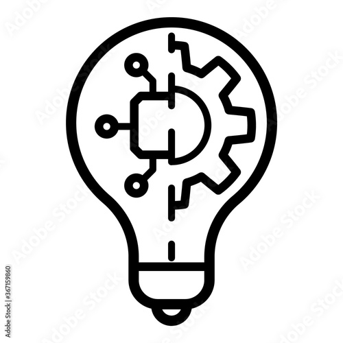 Technology Idea Flat Icon Isolated On White Background