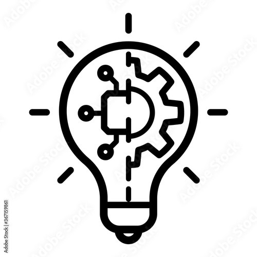 Technology Idea Flat Icon Isolated On White Background
