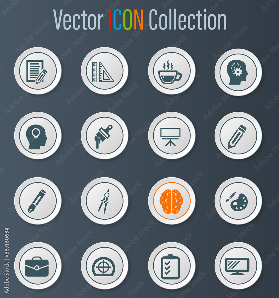 Creative process icons set Creative process icons set