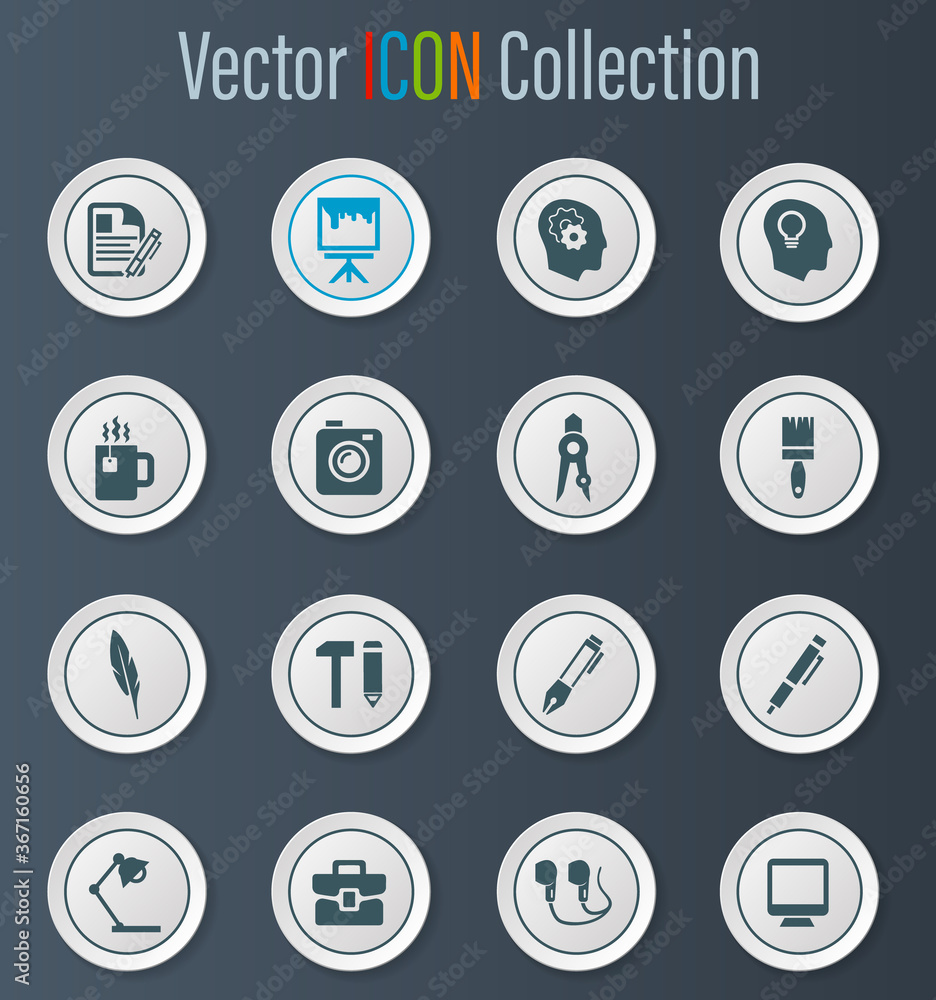 Creative process icons set Creative process icons set