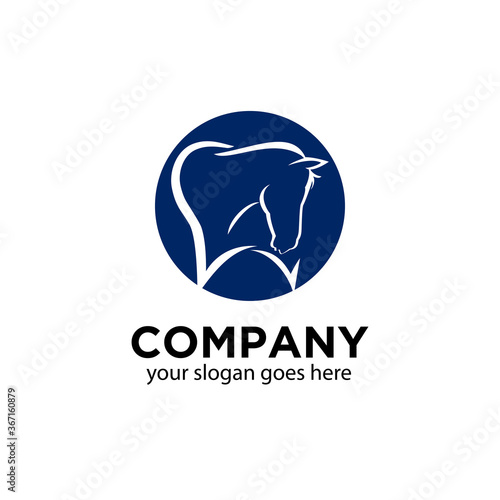 illustration vector graphic of teeth with a head of horse isolated in white background perfect for equine dental clinic logo
