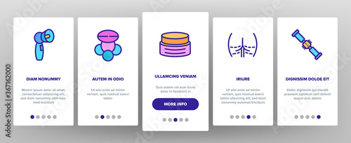 Cellulite Combat Tool Onboarding Mobile App Page Screen Vector. Anti-cellulite Cream Cosmetic And Massager Equipment, Cellulite And Fat Research Body Illustrations