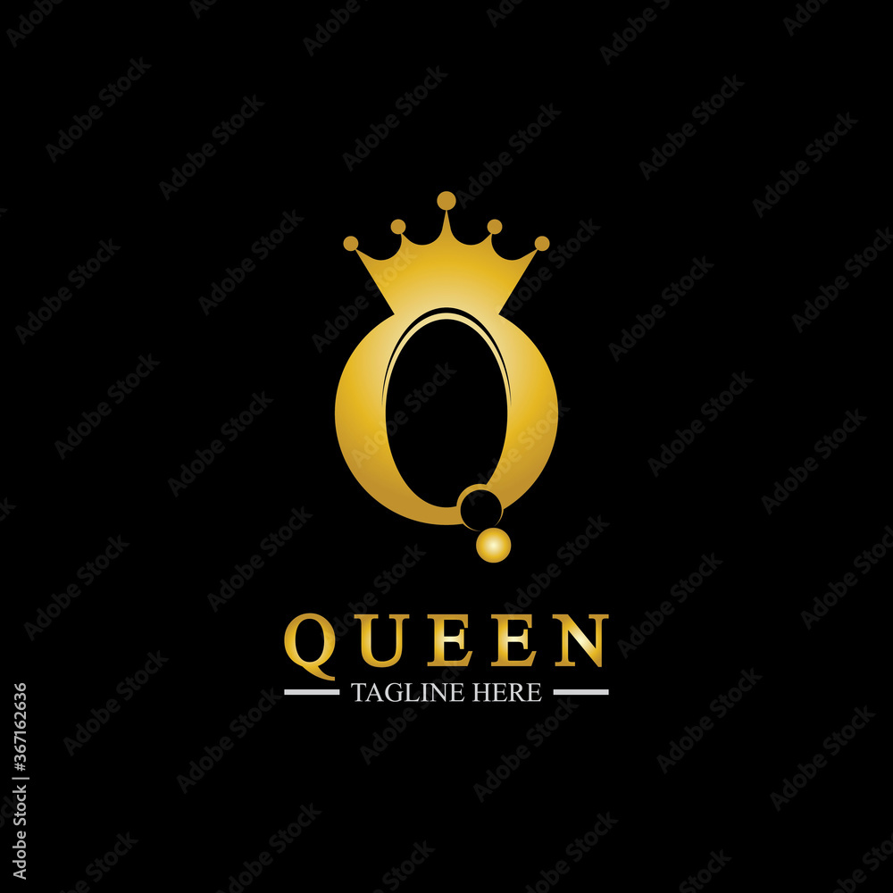 Fototapeta premium Letter Q Queen Logo Design Inspiration For Business And Company.