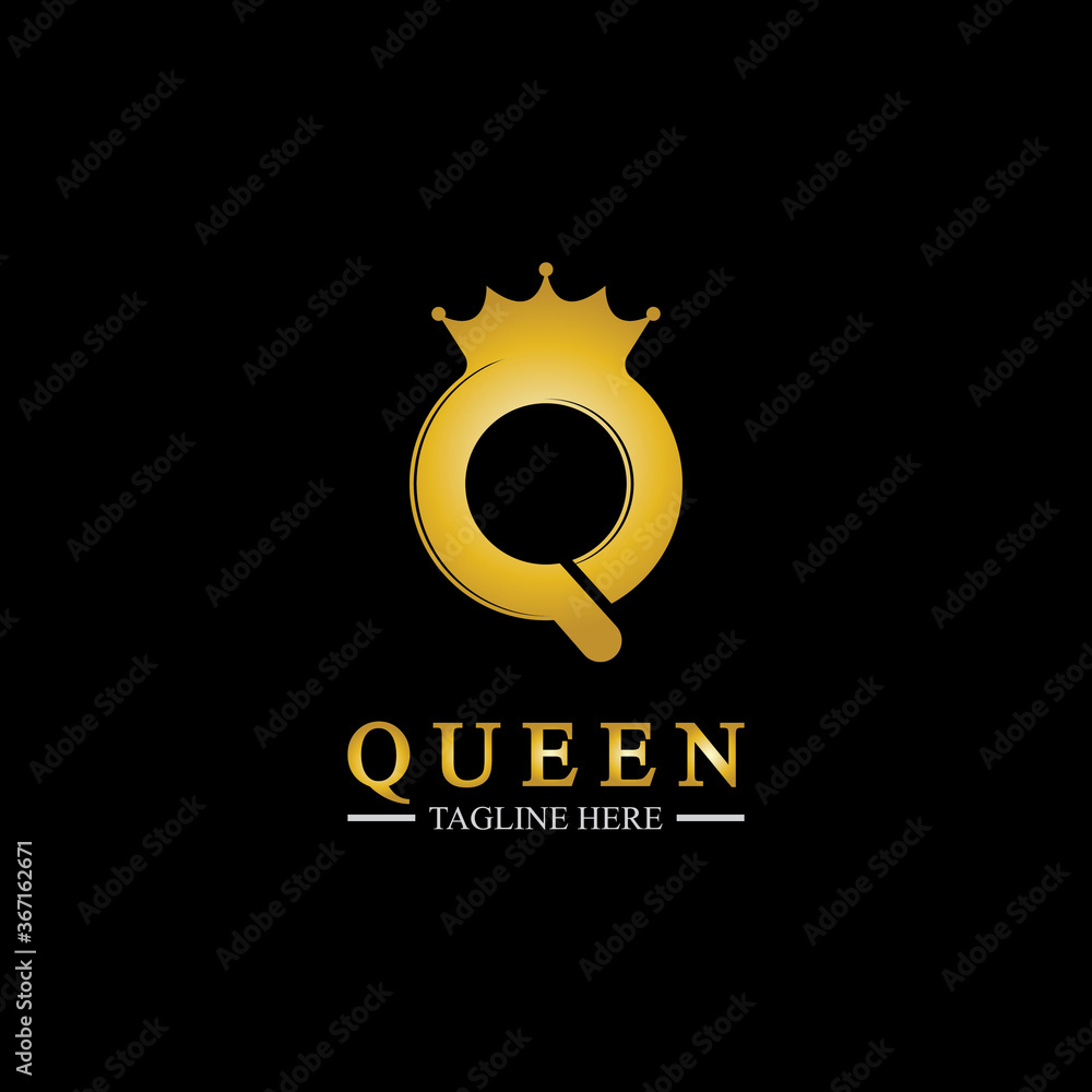 Fototapeta premium Letter Q Queen Logo Design Inspiration For Business And Company.