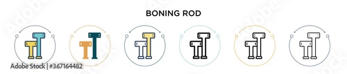 Boning rod icon in filled, thin line, outline and stroke style. Vector illustration of two colored and black boning rod vector icons designs can be used for mobile, ui, web