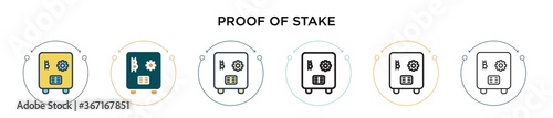 Proof of stake icon in filled, thin line, outline and stroke style. Vector illustration of two colored and black proof of stake vector icons designs can be used for mobile, ui, web