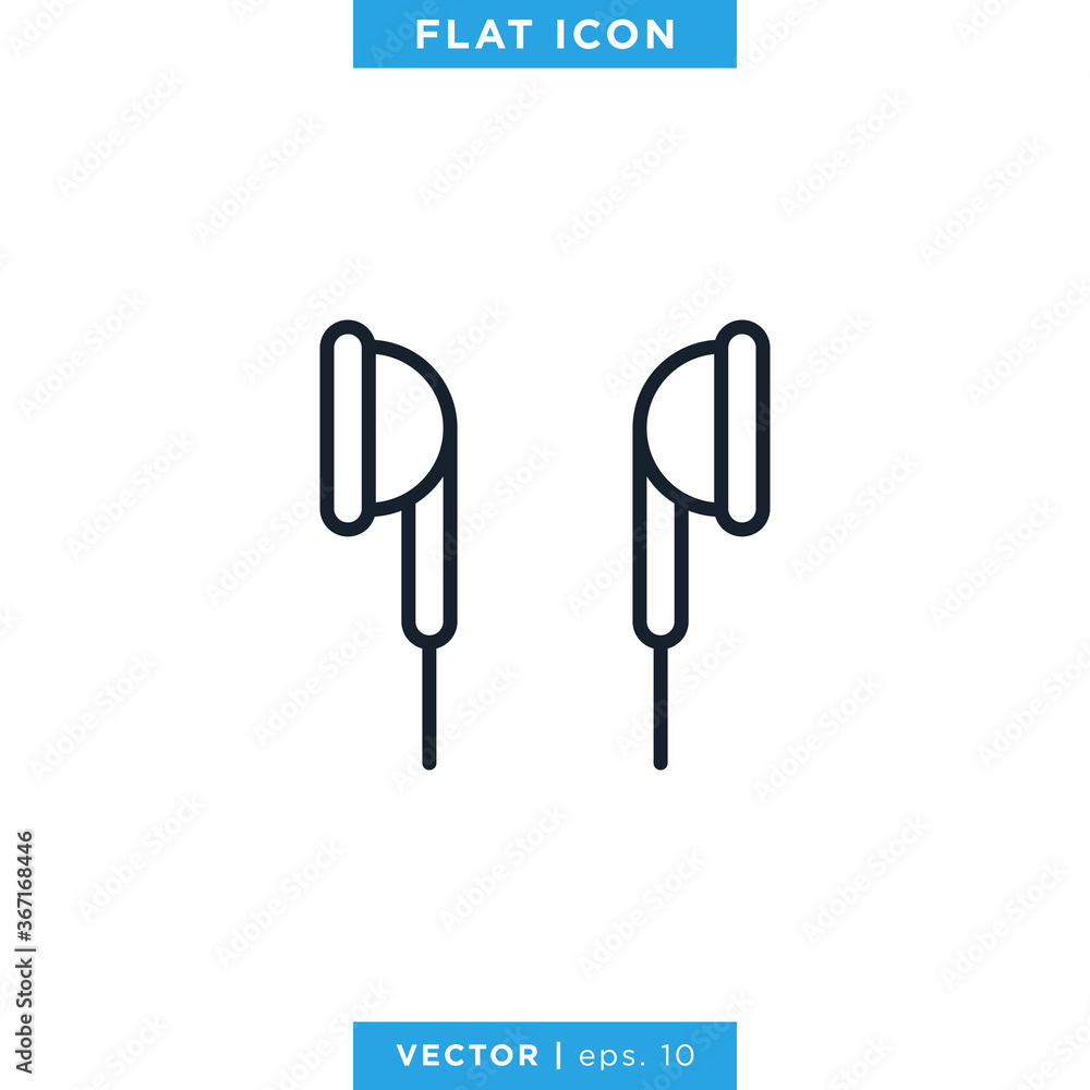 Earphone Icon Vector Design Template Earphone Icon Vector Design Template