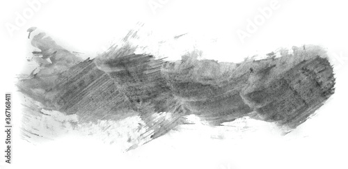 Abstract watercolor background hand-drawn on paper. Volumetric smoke elements. Neutral Gray color. For design, web, card, text, decoration, surfaces.