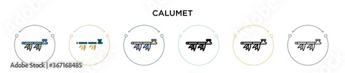 Calumet icon in filled, thin line, outline and stroke style. Vector illustration of two colored and black calumet vector icons designs can be used for mobile, ui, web