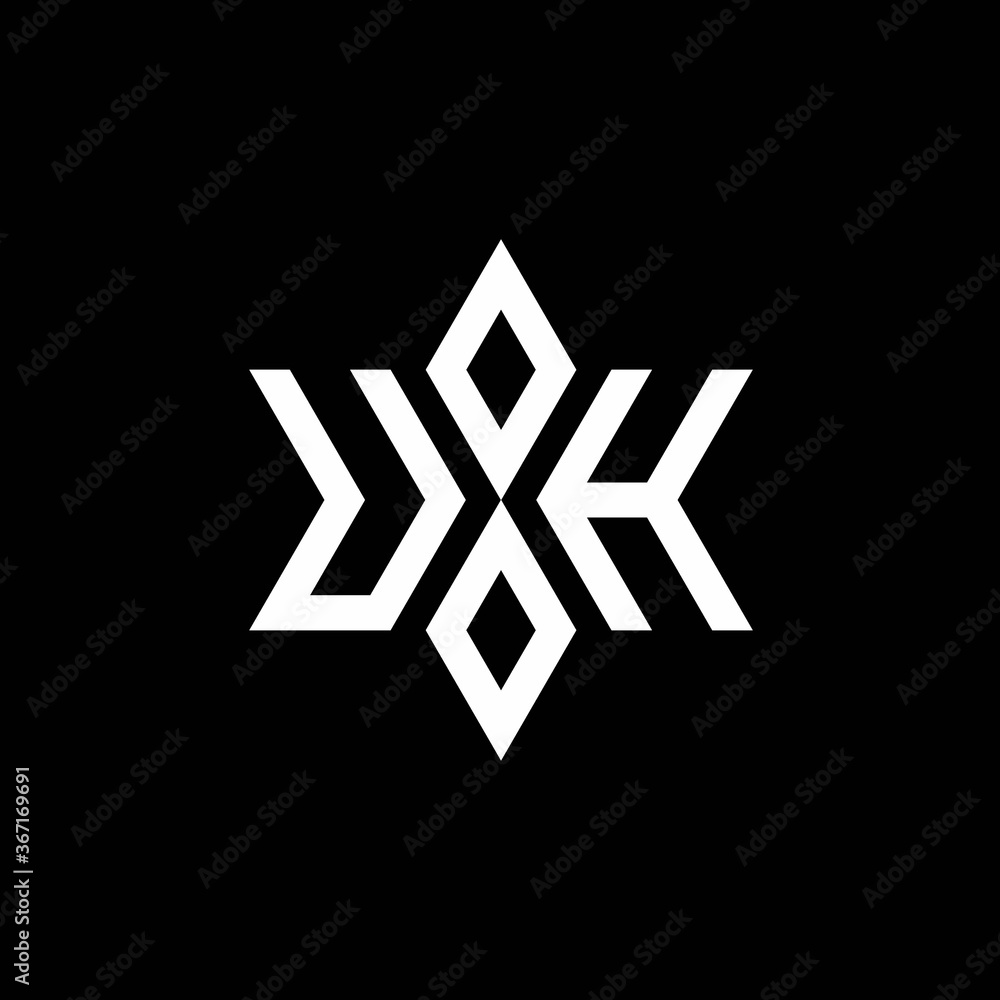 UH monogram logo with star shape and luxury style UH monogram logo with star shape and luxury style