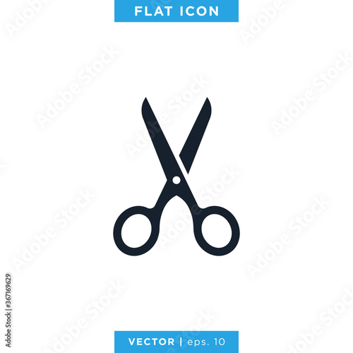 Scissors Icon Vector Design Template.