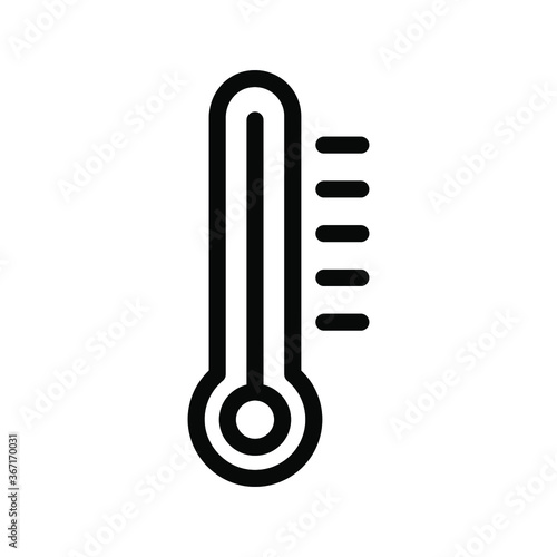 Thermometer outline icon on isolated background, Temperature line icon, Thermometer vector illustration for logo, ui, web, apps, banner, poster, brochure, infographic, etc.