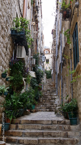 Altstadtgasse in Dubrovnik, Dalmatien, Kroatien