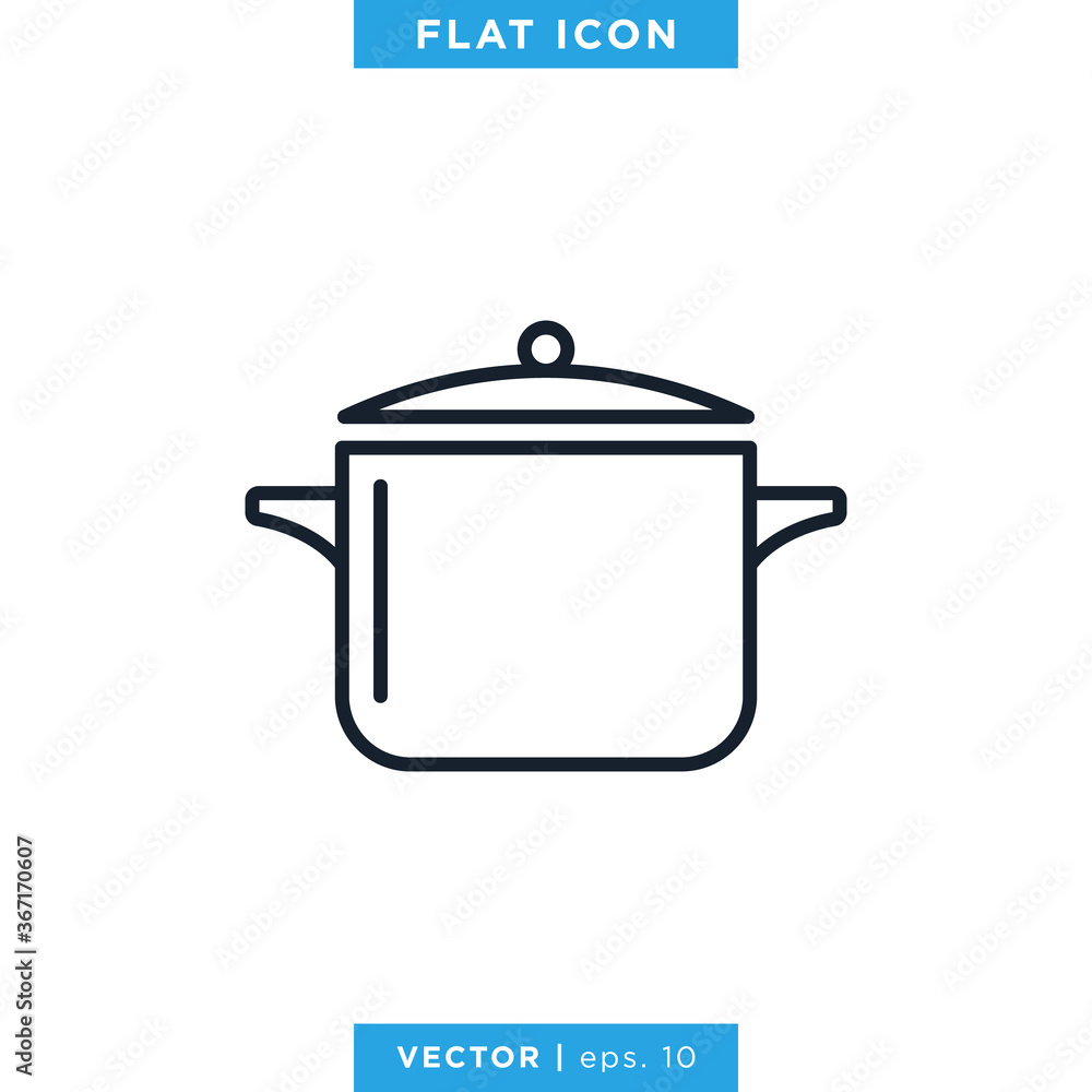 Cooking Pan Icon Vector Design Template. Editable Stroke. Cooking Pan Icon Vector Design Template. Editable Stroke.