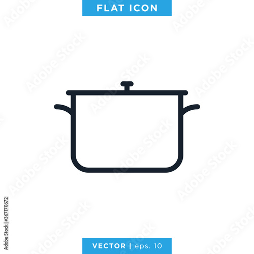 Cooking Pan Icon Vector Design Template. Editable Stroke.