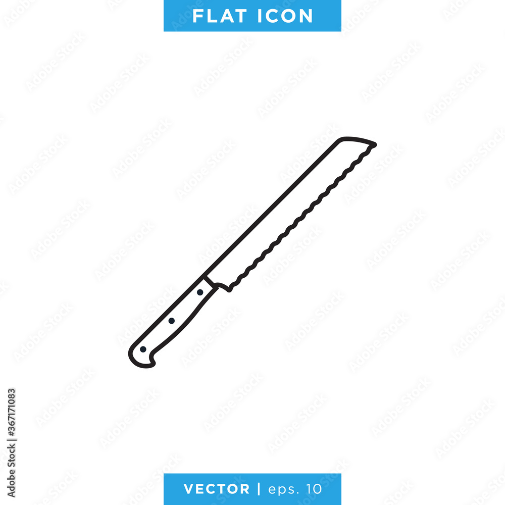 Kitchen Knife Icon Vector Design Template. Editable Stroke. Kitchen Knife Icon Vector Design Template. Editable Stroke.