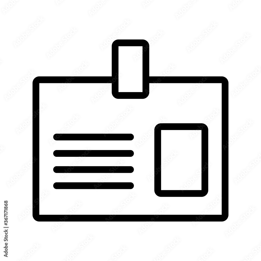 id badge security line style icon id badge security line style icon