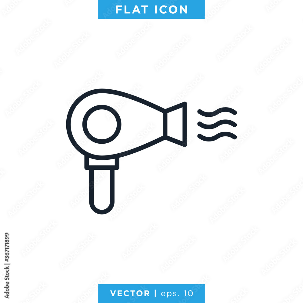 Hair Dryer Icon Vector Design Template. Hair Dryer Icon Vector Design Template.