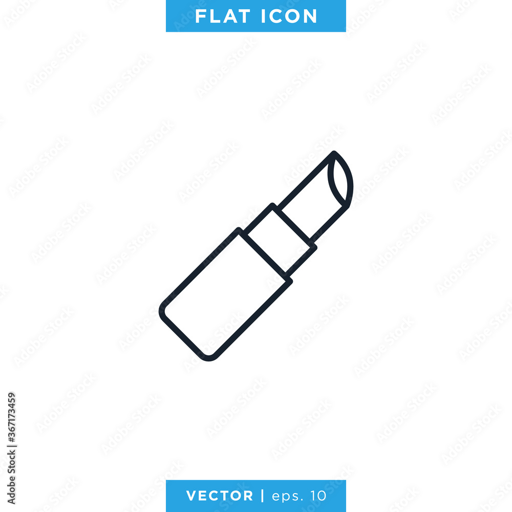 Lipstick Icon Vector Design Template. Lipstick Icon Vector Design Template.
