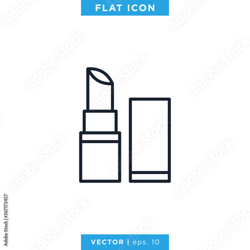 Lipstick Icon Vector Design Template.