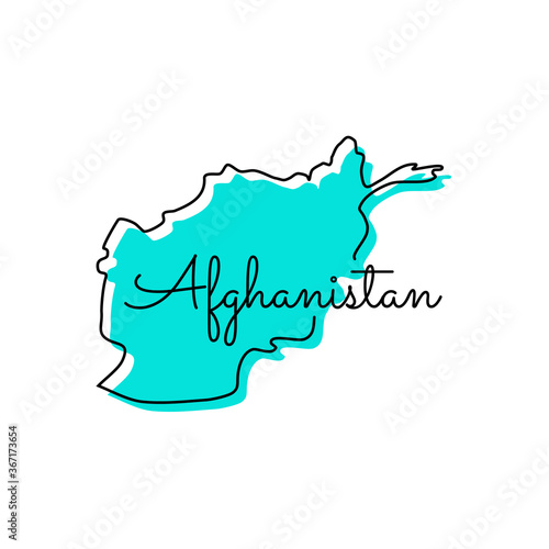 Canvas Print Map of Afghanistan Vector Design Template.