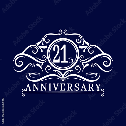 21 years Anniversary logo, luxurious 21th Anniversary design celebration.