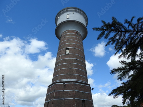 Fototapeta Naklejka Na Ścianę i Meble -  water supply pressure tower, called the water tower, built in 1907 in the town of olecko in warmia and mazury in poland
