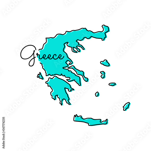Map of Greece Vector Design Template.