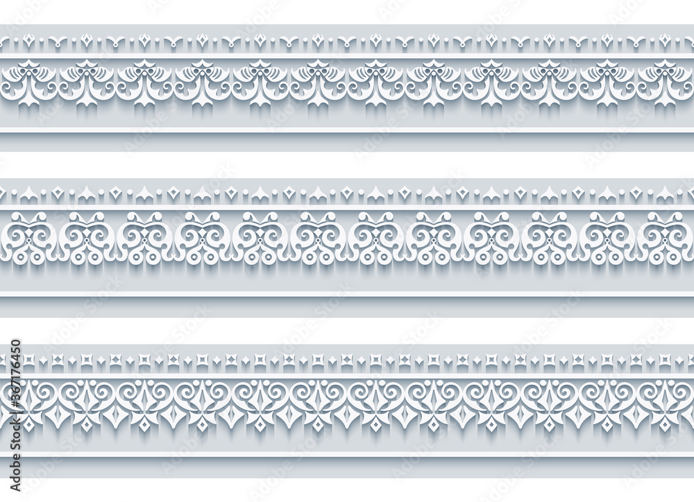 Modern vector ornamental stripe backgrounds set Modern vector ornamental stripe backgrounds set