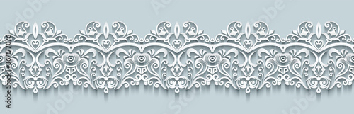 Modern vector volumetric floral stripe background.