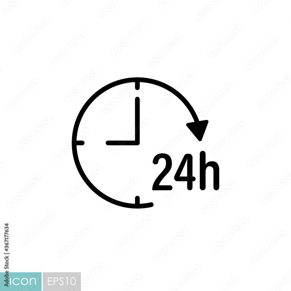Service twenty four hours vector icon Service twenty four hours vector icon