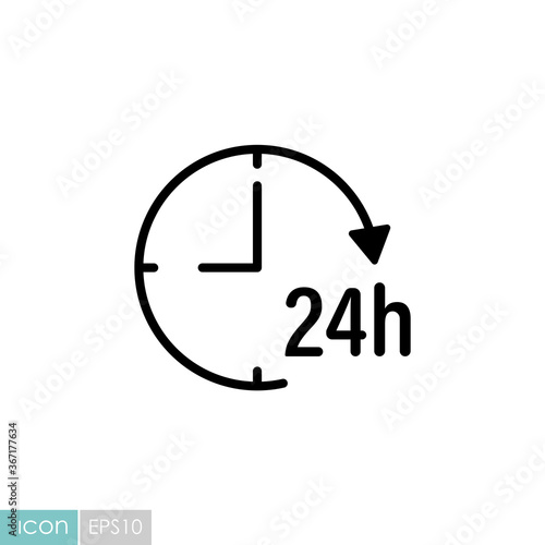 Service twenty four hours vector icon