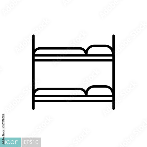 Bunk bed flat vector icon