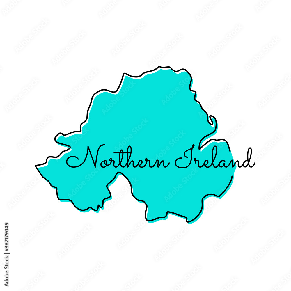 Map of Northern Ireland Vector Design Template.