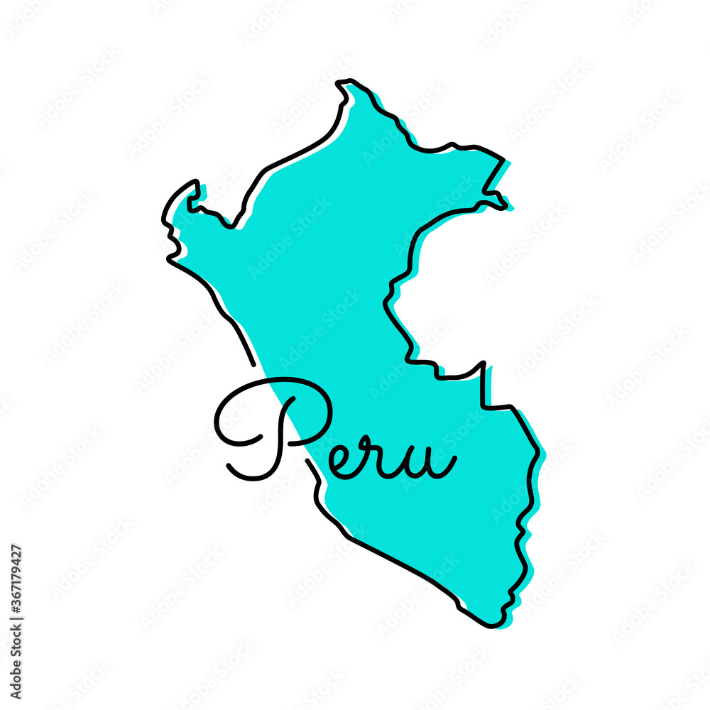Map of Peru Vector Design Template.