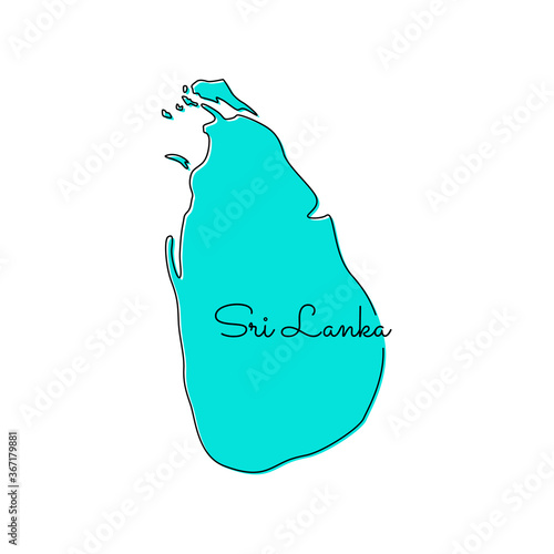 Map of Sri Lanka Vector Design Template.
