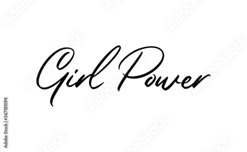 Girl power quote feminist lettering. Calligraphy inspiration graphic design typography element. Hand written card. Simple vector Female sign.