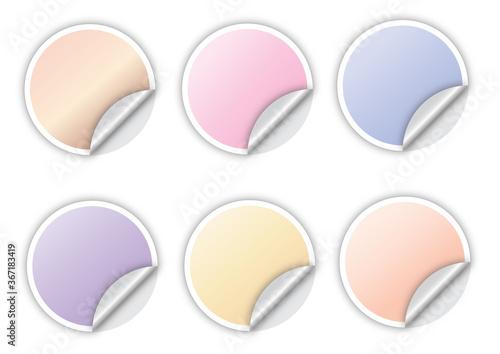 set of colorful vector peel off stickers