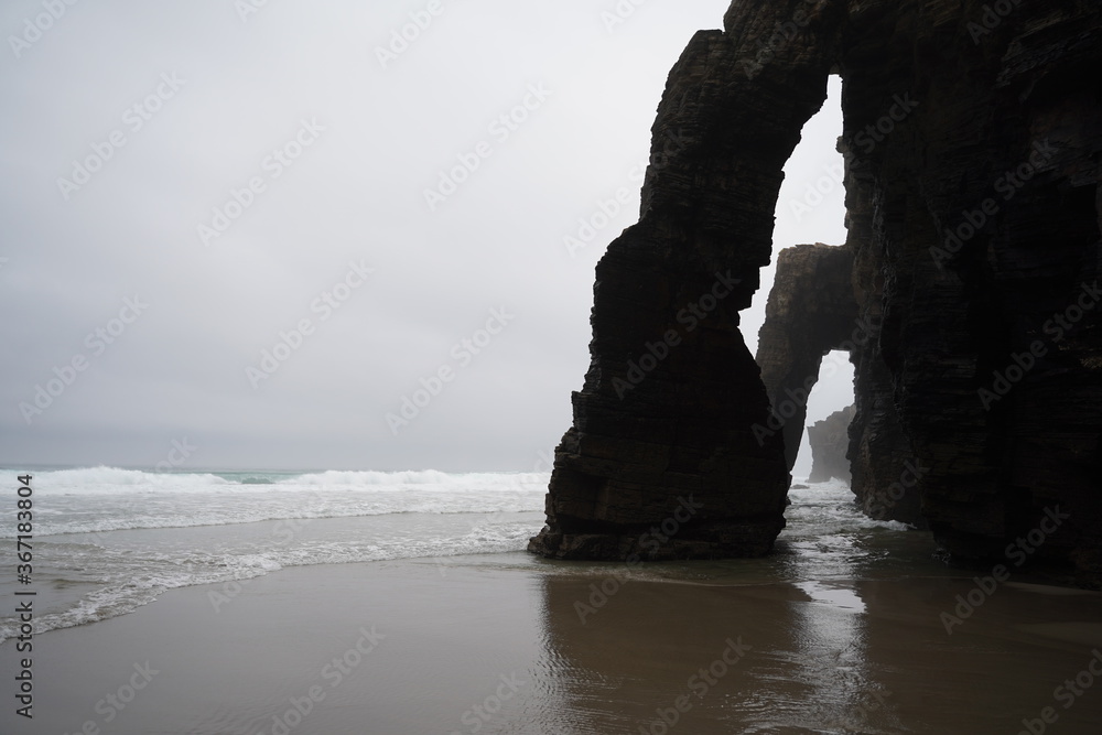 Beautiful Beach of the Cathedrals in Galicia. Lugo. Spain