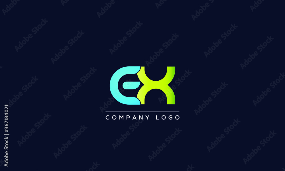 Fototapeta premium Creative letters EX or XE Logo Design Vector Template. Initial Letters EX Logo Design 