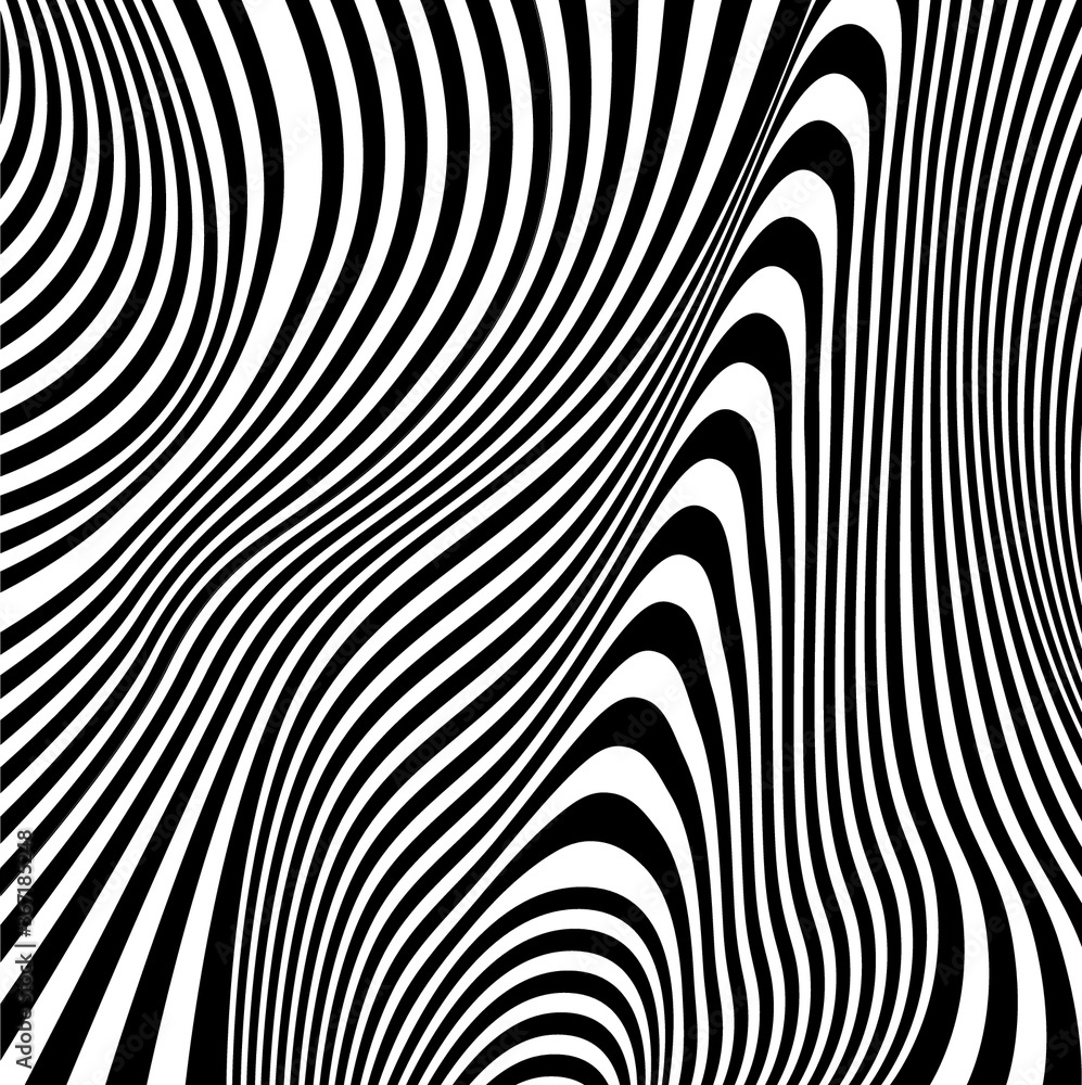 Optical illusion, black and white design, vector Optical illusion, black and white design, vector