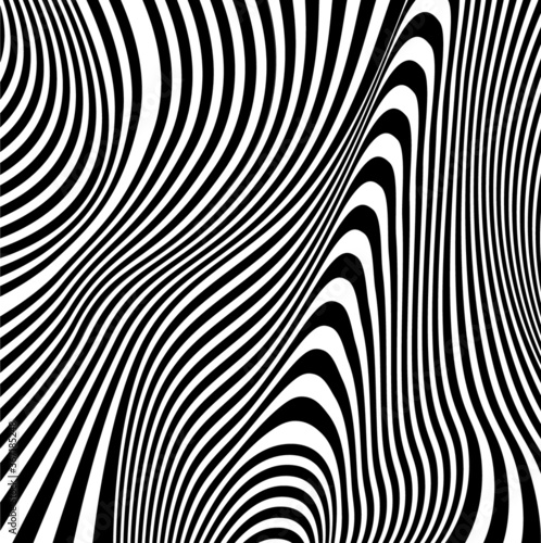 Optical illusion, black and white design, vector