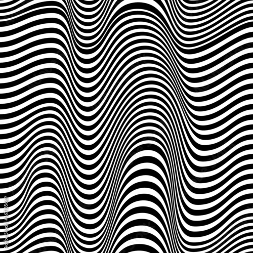 Optical illusion, black and white design, vector