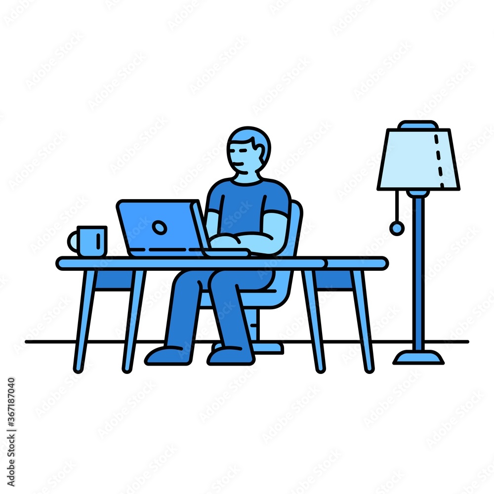 Freelancer icon. Outline freelancer vector icon for web design isolated on white background Freelancer icon. Outline freelancer vector icon for web design isolated on white background