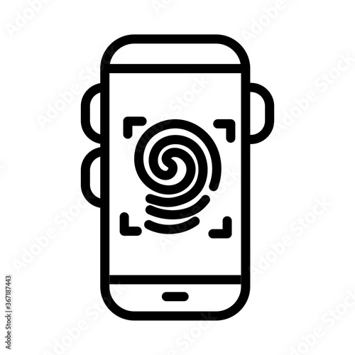 smartphone device with finger print line style photo