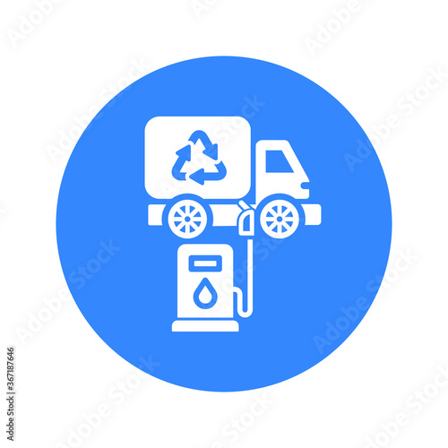 Gas, oil, station icon / blue color