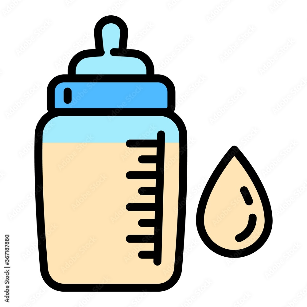 Baby milk bottle icon. Outline baby milk bottle vector icon for web design isolated on white background Baby milk bottle icon. Outline baby milk bottle vector icon for web design isolated on white background